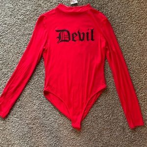 Devil Printed Long Sleeve Bodysuit